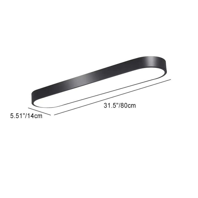 Minimalist Elliptical Strip Iron Flush Mount Light