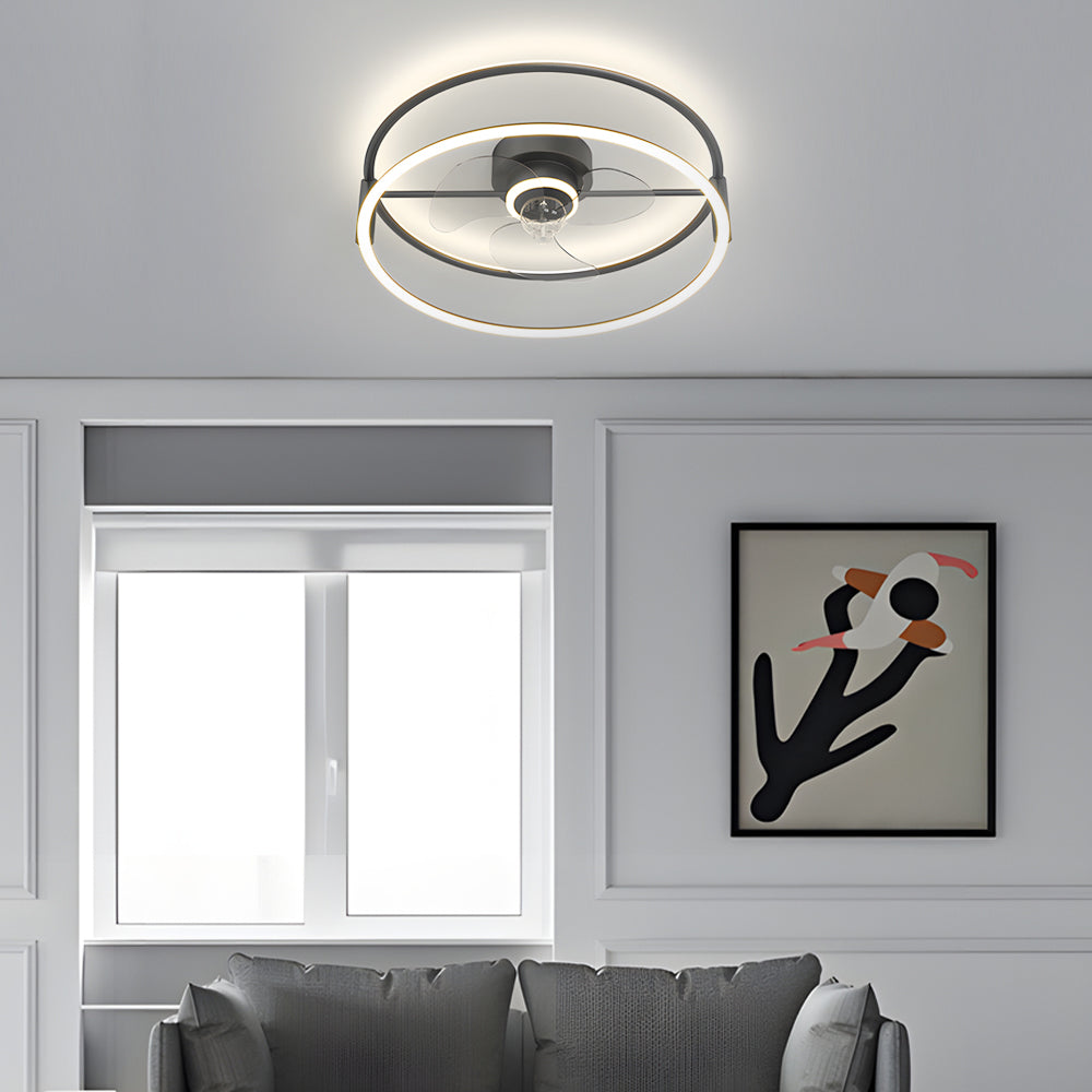 Minimalist Ring 3-Step Dimming LED Bladeless Ceiling Fan