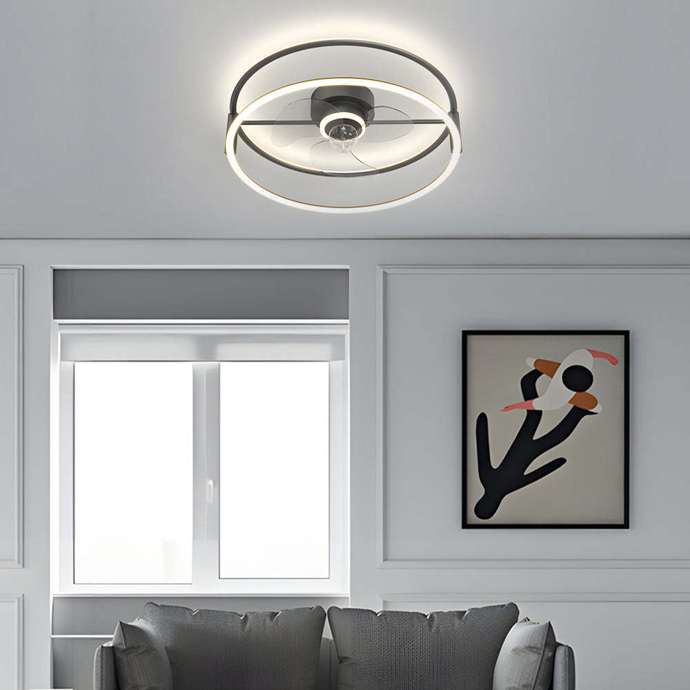 Minimalist Ring 3-Step Dimming LED Bladeless Ceiling Fan