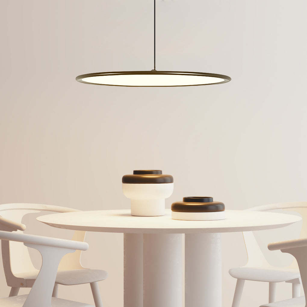Minimalist Modern Circle Linear Industrial Pendant Lighting-Lighom