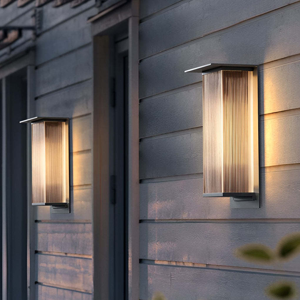 Rectangular 3W LED Modern Outdoor Solar Wall Sconce