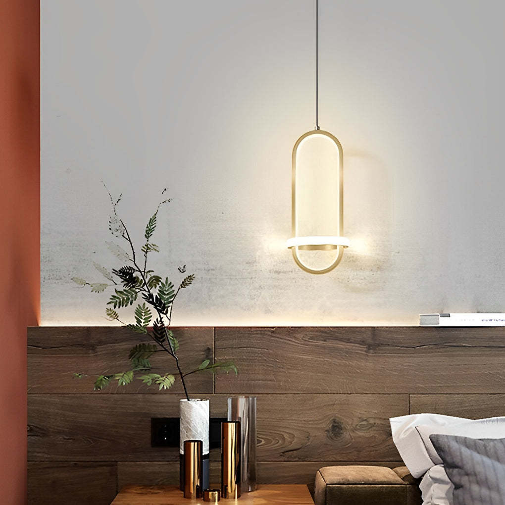 Artistic Rounded Rectangle LED Modern Pendant Lighting Kitchen Island Lighting-Lighom