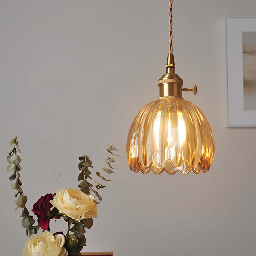 Flower Glass Artistic LED Nordic Hanging Lamp