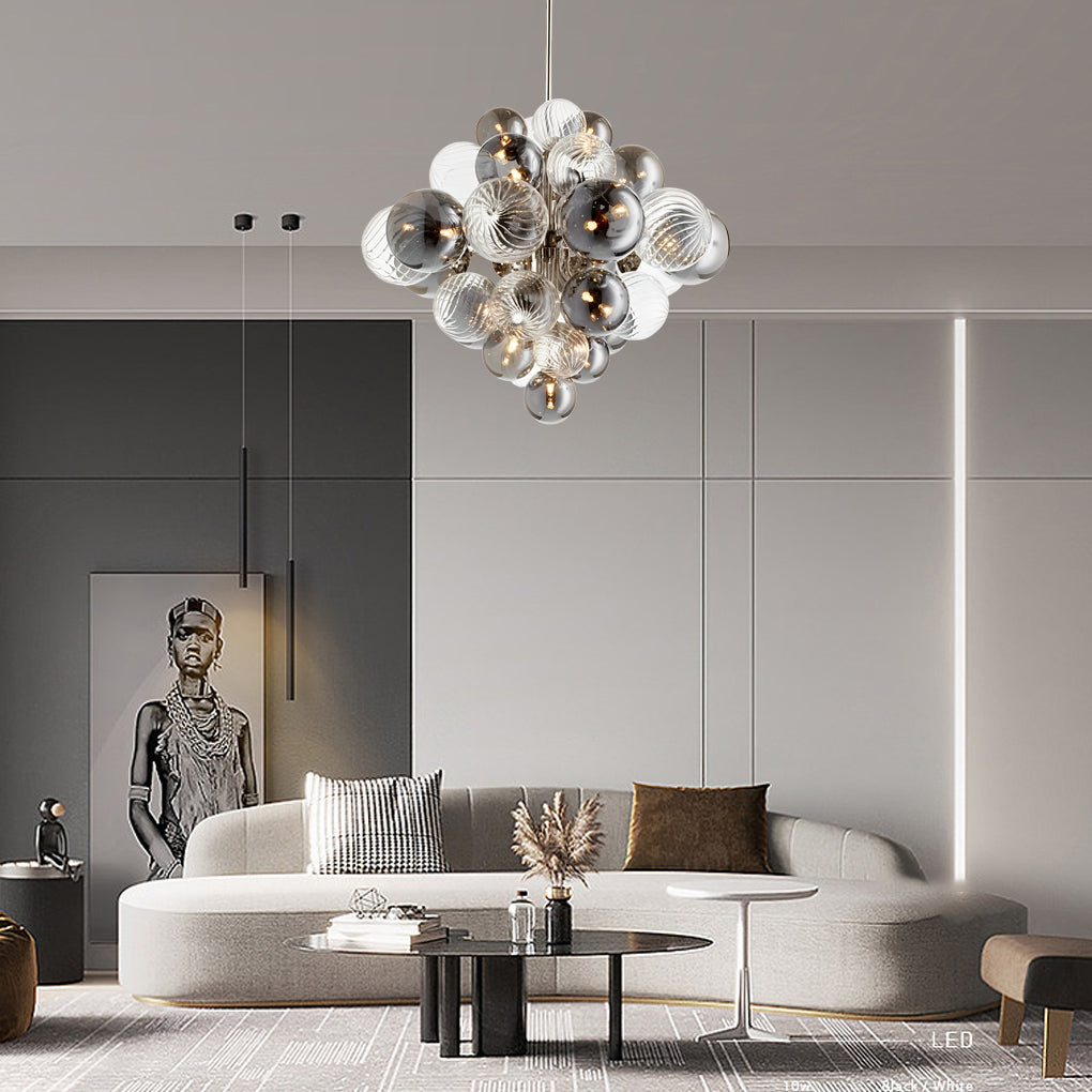 Designer Glass Bubble Ball LED Postmodern Chandelier