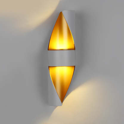 Spiral Exterior Up and Down Wall Lights Outdoor Wall Mounted Light with Gold Interior-Lighom