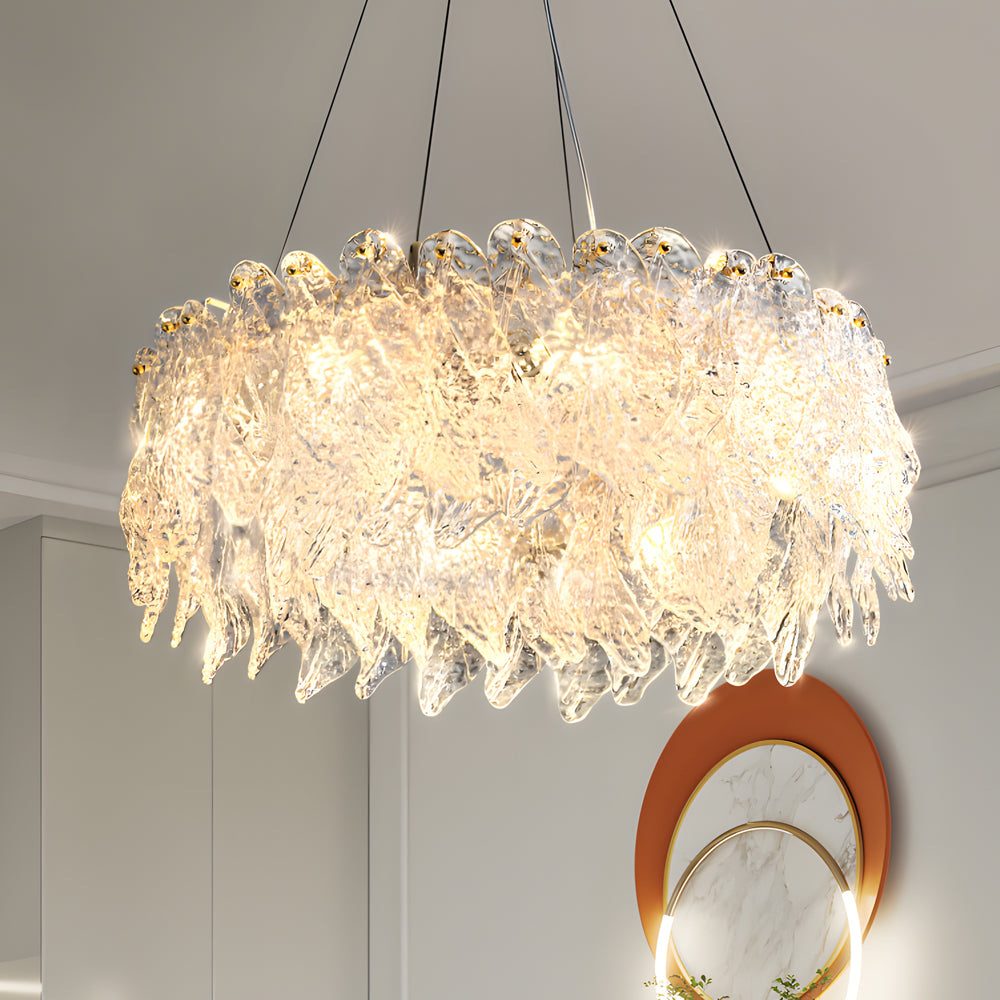 Handmade Leaf Glass Post-Modern Chandelier