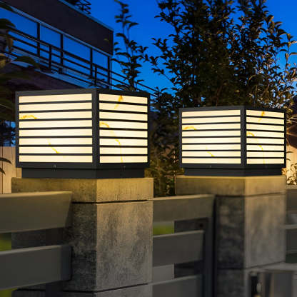 Square IP65 LED Solar Modern Outdoor Deck Pillar Light — Solar / 1 Pc