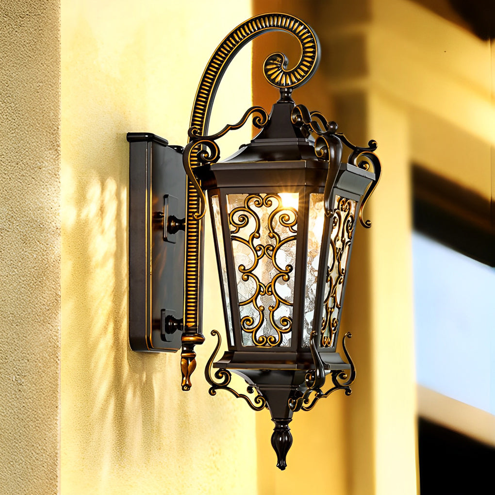 Retro Pattern Outdoor Waterproof European Style Wall Lamp Exterior Lights-Lighom