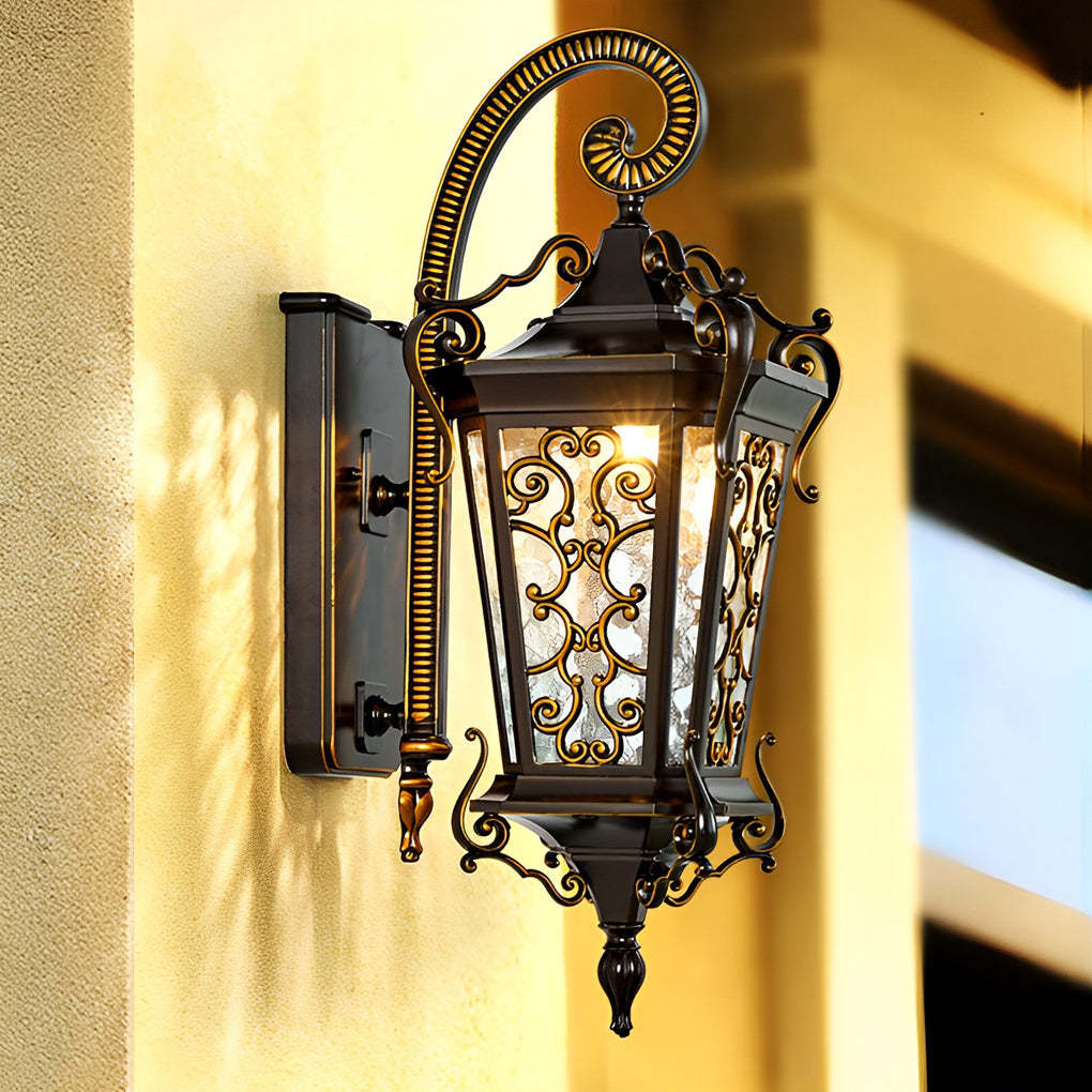 Retro Pattern Outdoor Waterproof European Style Wall Lamp Exterior Lights-Lighom
