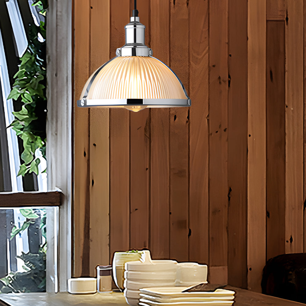 Creative striped tungsten glass pendant lighting — Bronze