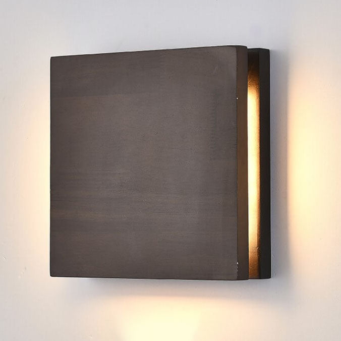 Japanese Wabi-Sabi Log Wood Rectangular LED Sconce