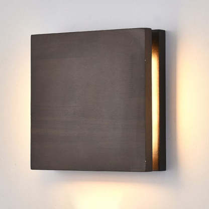 Japanese Wabi-Sabi Log Wood Rectangular LED Sconce