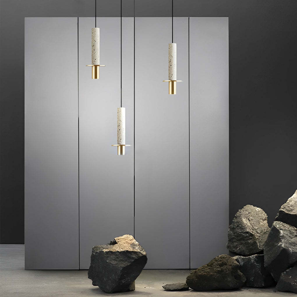 Elongated Cylindrical Terrazzo LED Postmodern Spotlight