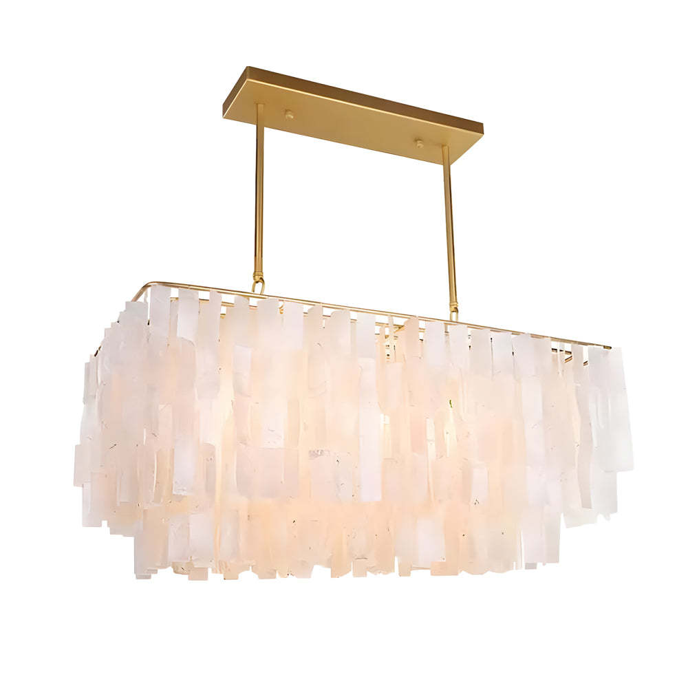 Traditional Classic Metal Capiz Shell 3-Bulb Chandelier