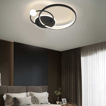Multi-Circle LED Flush Ceiling Light Gold Black White