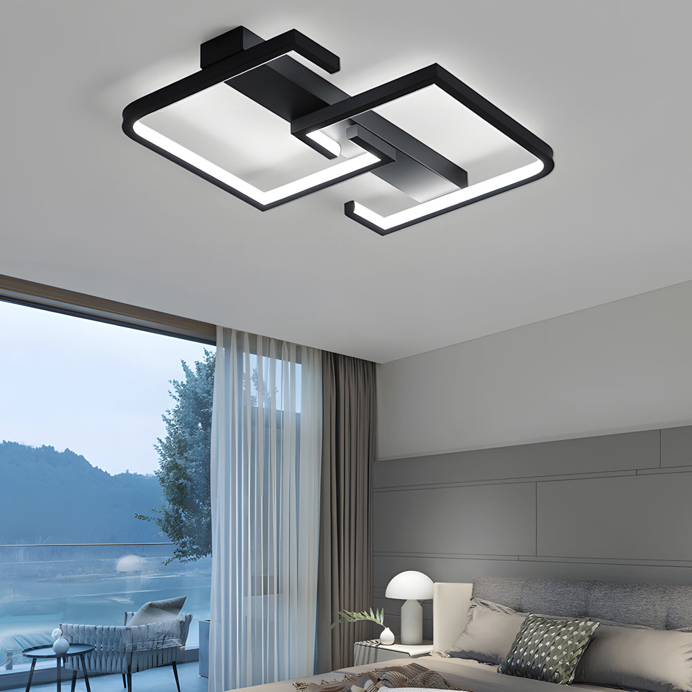 Square Frame LED Black Modern Ceiling Light