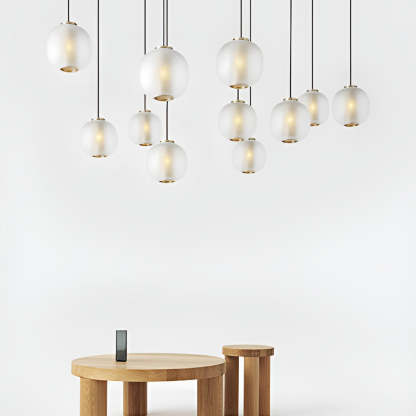 Round Lantern Glass LED Modern Pendant Light