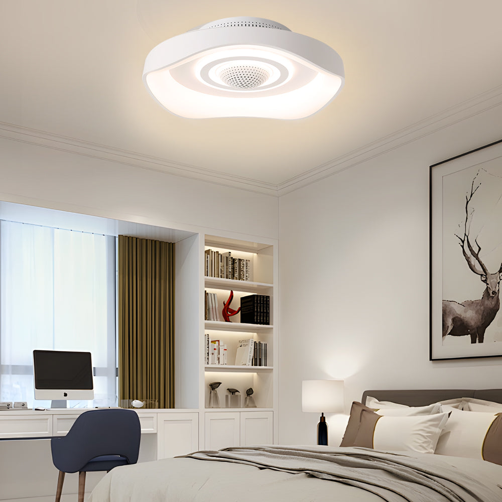 20" Modern Round Dimmable Bladeless LED Fan