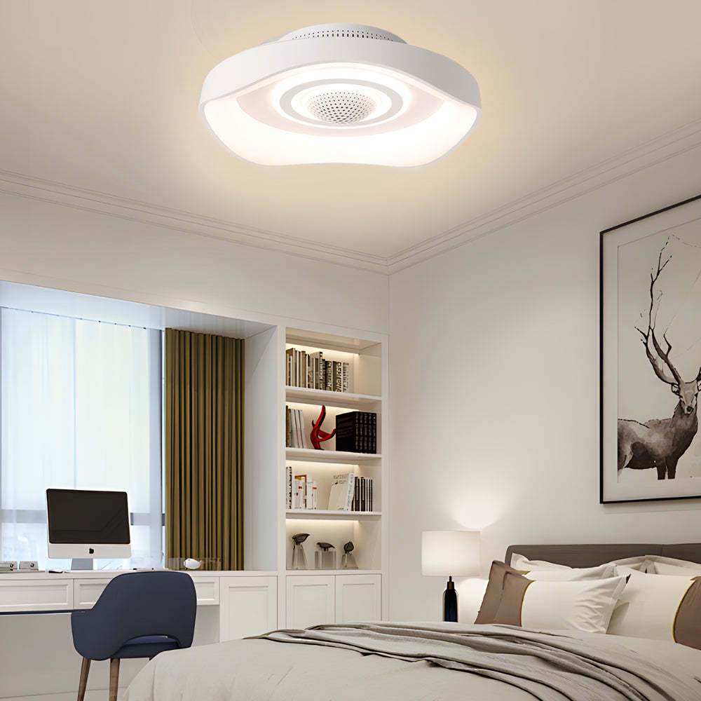 20" Modern Round Dimmable Bladeless LED Fan