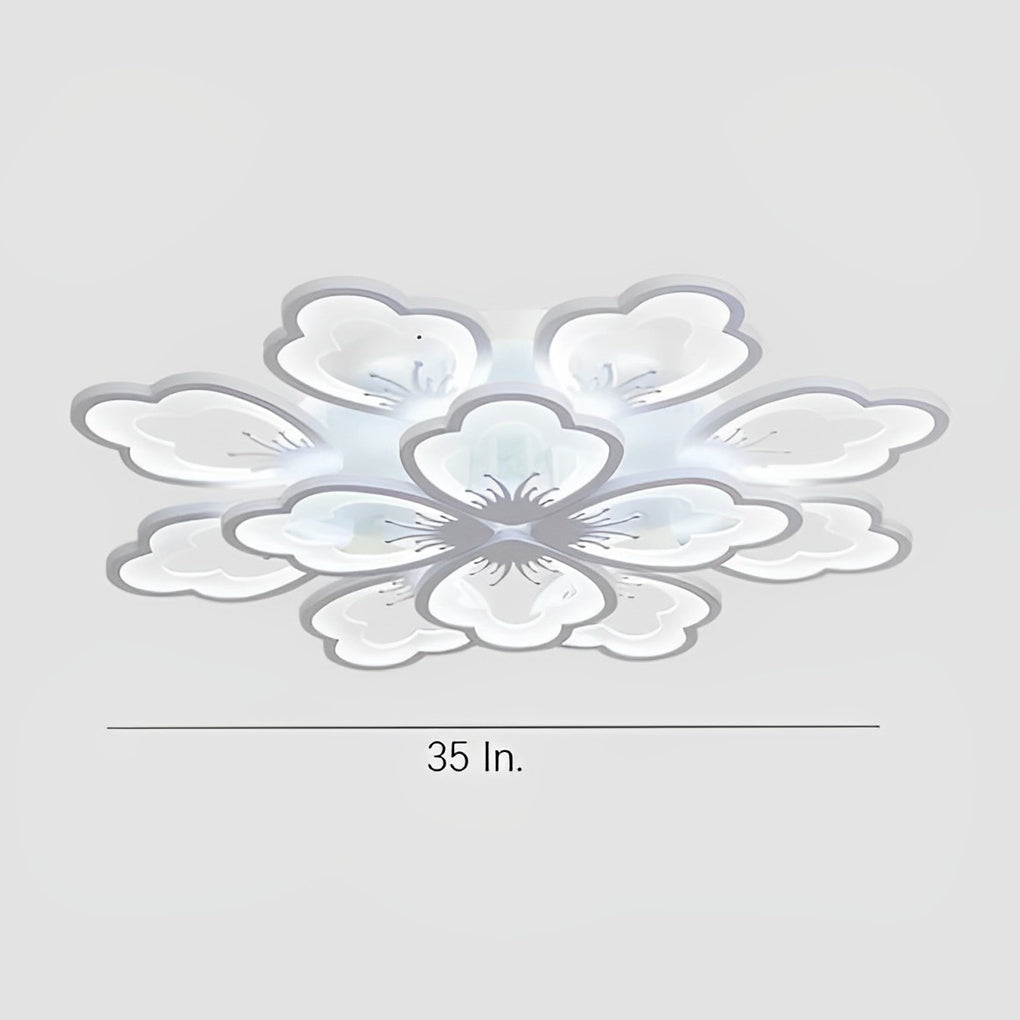 Flower Dimmable LED White Nordic Chandelier Flush Mount