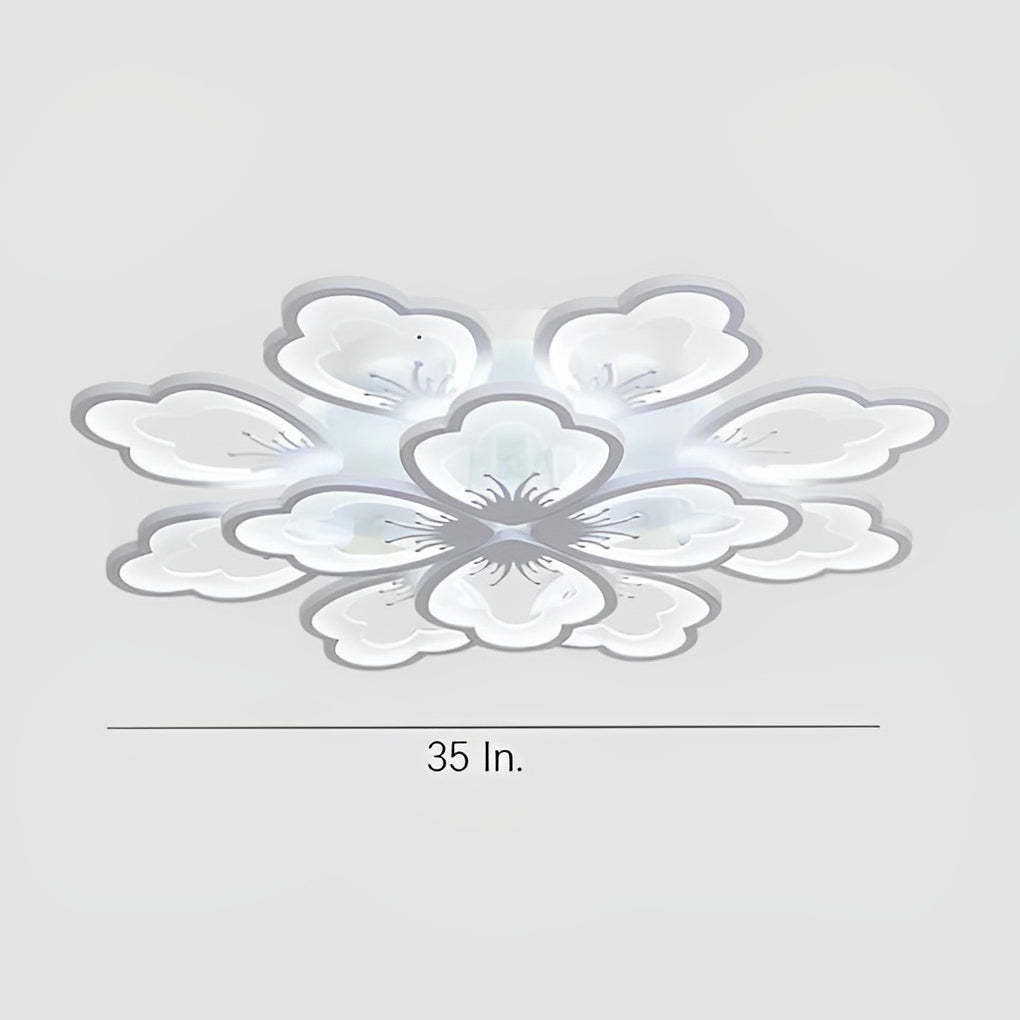 Flower Dimmable LED White Nordic Chandelier Flush Mount