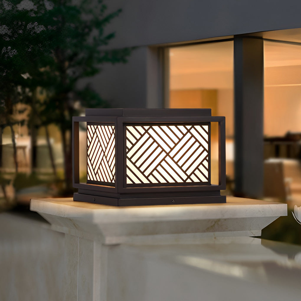 Square LED Modern Solar Outdoor Post Cap Light