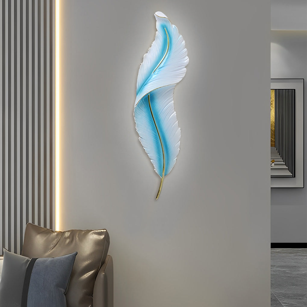 Creative Feather Wall Light LED White Luxury Modern Wall Sconce Lamp Lighting-Lighom