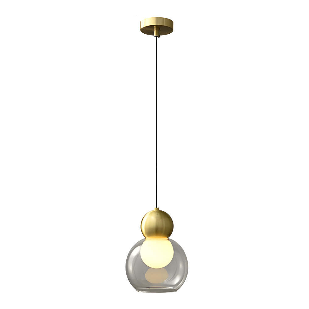 Glass Gourd 3-Step Dimming Copper Modern Pendant Light