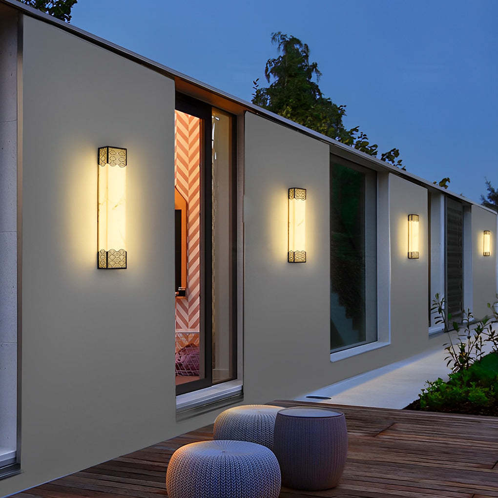 Rectangular Resin LED Waterproof Vintage Outdoor Wall Lights Wall Lamp-Lighom