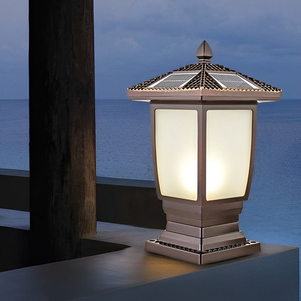 Lighom modern fence retro glass outdoor post lights — With Crinkle
