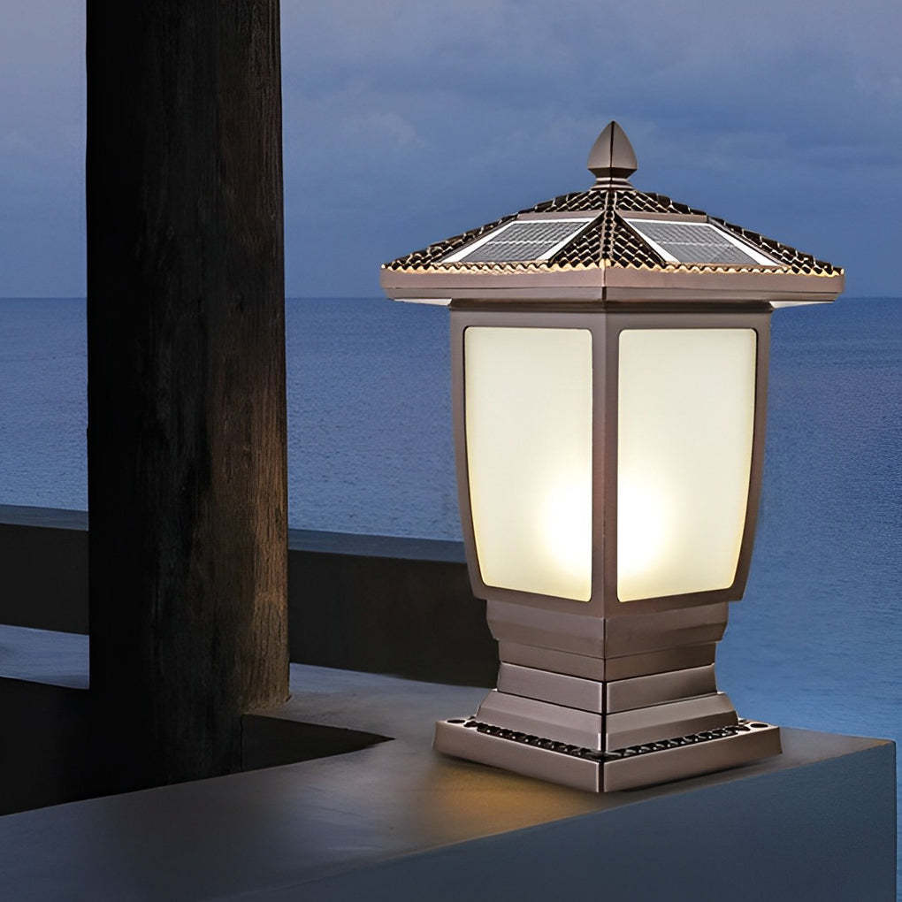 Lighom modern fence retro glass outdoor post lights — With Crinkle