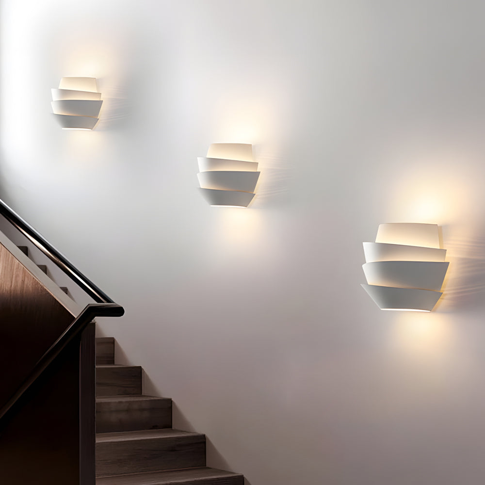 Minimalist Half-Cylinder Iron 2-Light White Wall Sconce