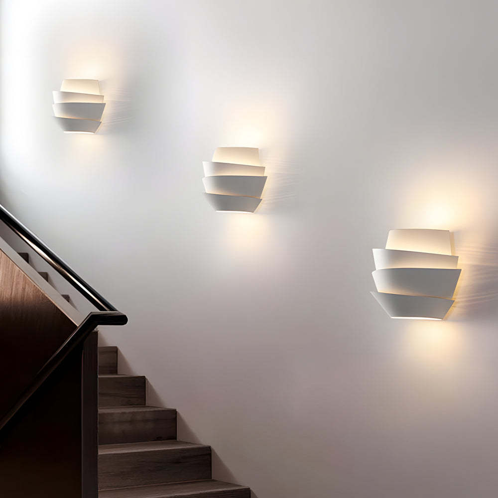 Minimalist Half-Cylinder Iron 2-Light White Wall Sconce