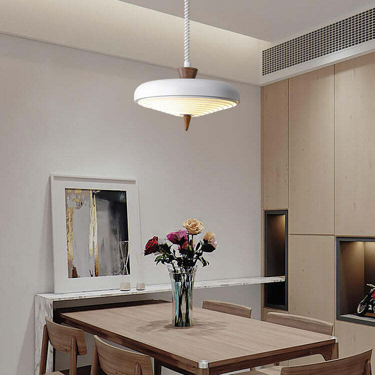 Industrial Iron Japanese Walnut Retractable Pendant Light
