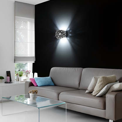 Round Creative Hollow LED up and down Lighting White Nordic Wall Lamp-Lighom