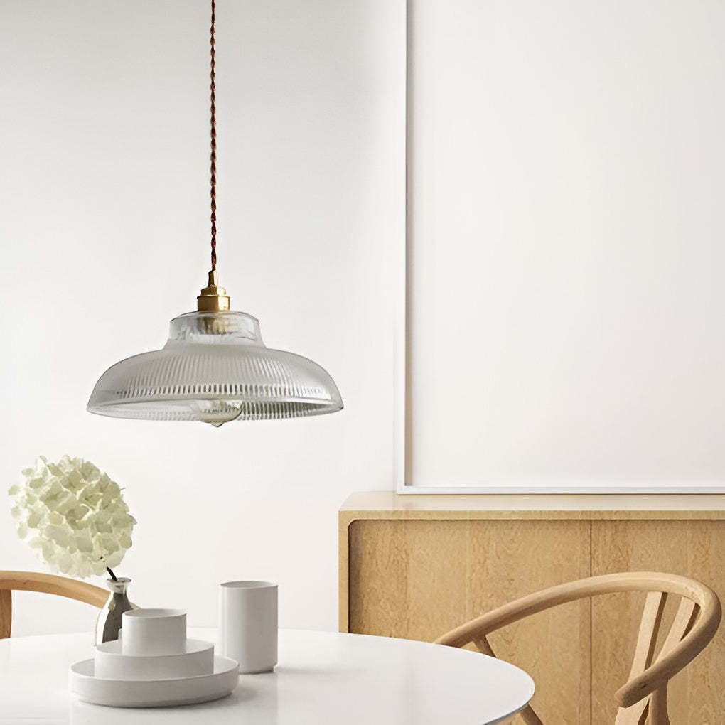 Vintage Round Glass Copper E27 Nordic Pendant Chandelier