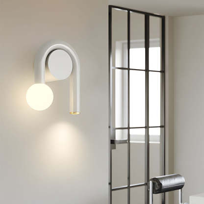 2-Light Arched Iron U-shaped Line Wall Sconce LED Matte Black Bathroom Vanity Lights-Lighom