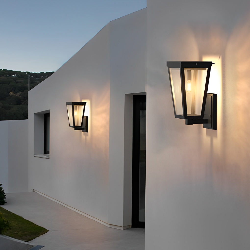 Modern square light-control black outdoor wall lighting