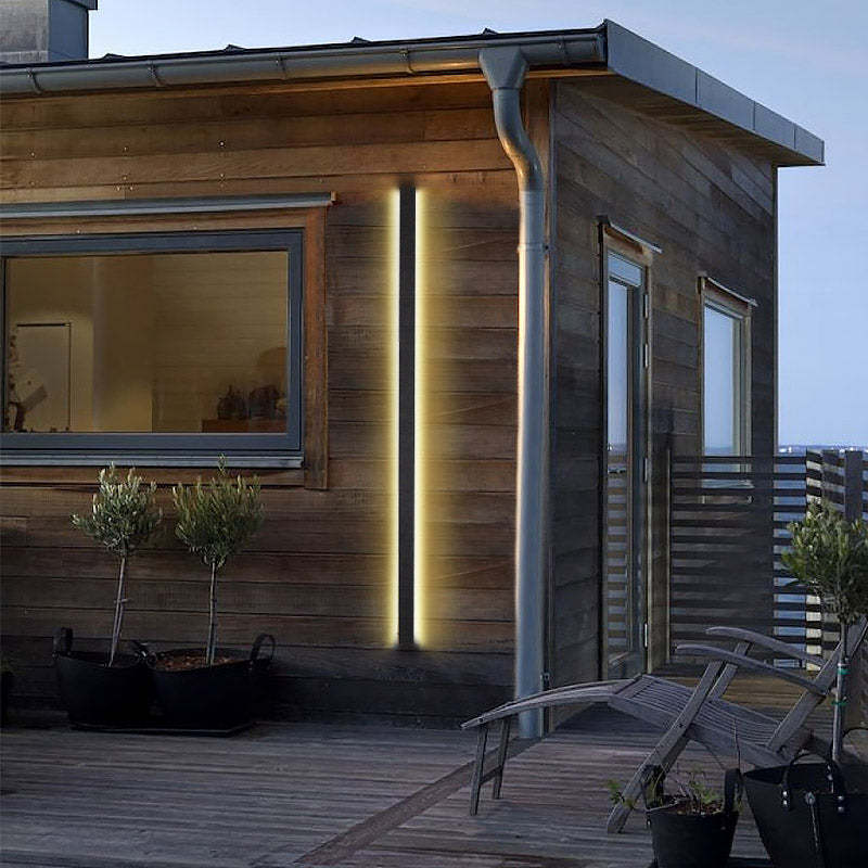 Waterproof Outdoor Long Strip Black Modern Porch Lights Outdoor Wall Lights-Lighom