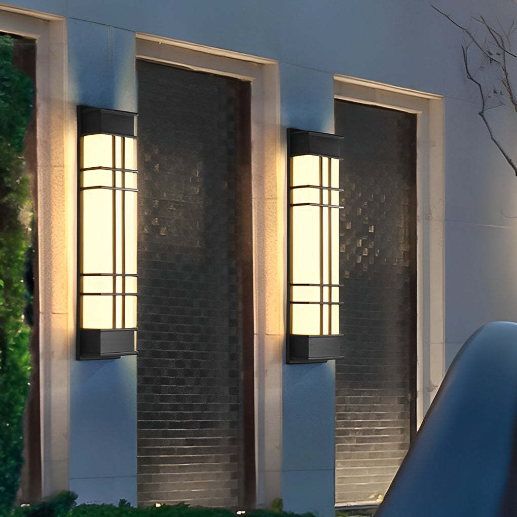 Retro Rectangular Waterproof LED Black Traditional Outdoor Wall Lamp-Lighom