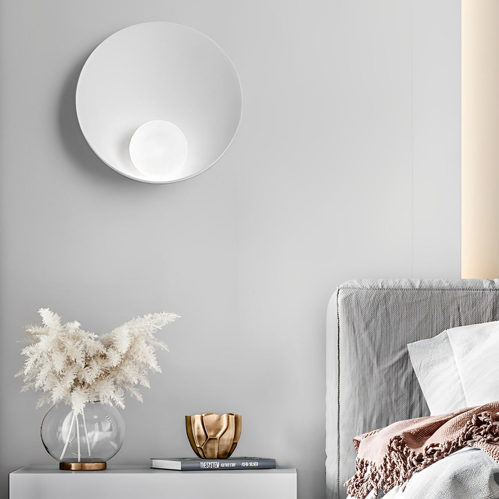 Round Creative Resin Glass White Nordic Decorative Wall Sconces Lighting-Lighom