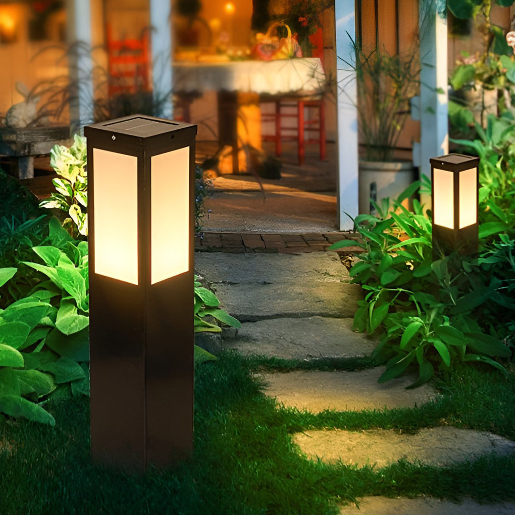 Remote-Controlled Industrial Solar Path Lights Waterproof & Square Outdoor Lighting-Lighom