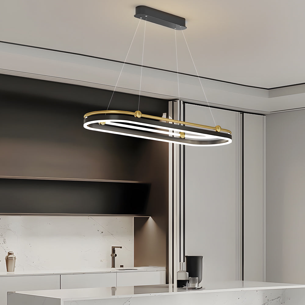 Oval Ring Aluminum Modern Dining Chandelier