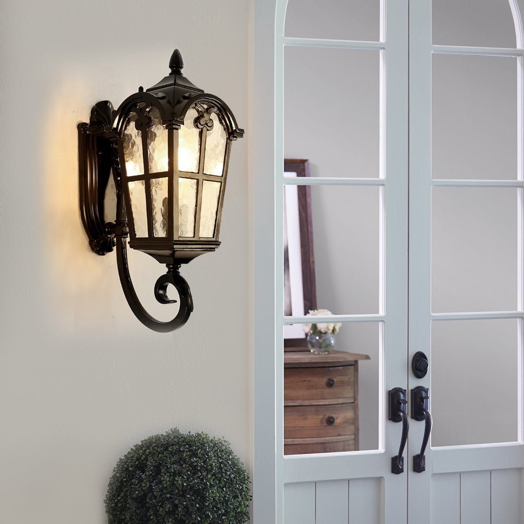 Industrial decor home black metal outdoor wall lighting, Lighom — 9" W x 23" H