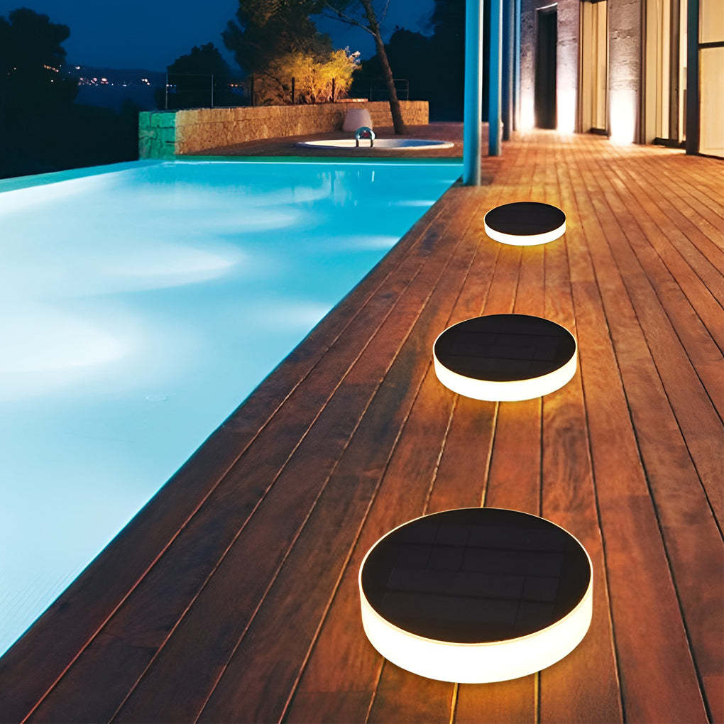 Seamless Solar Disk LED Ground Light — Round / 1 Pc