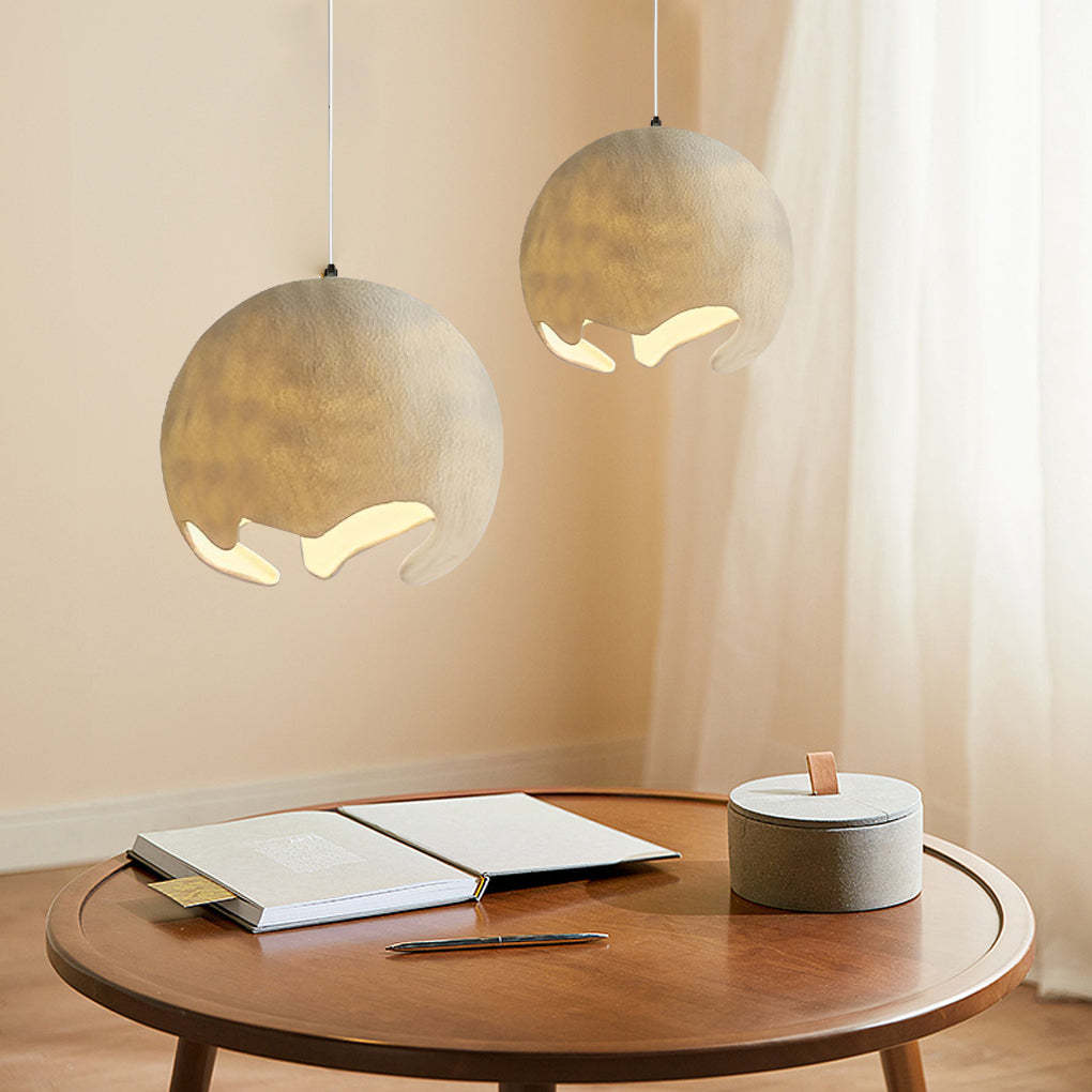 Irregular Ball Creamy White Japanese Chandelier