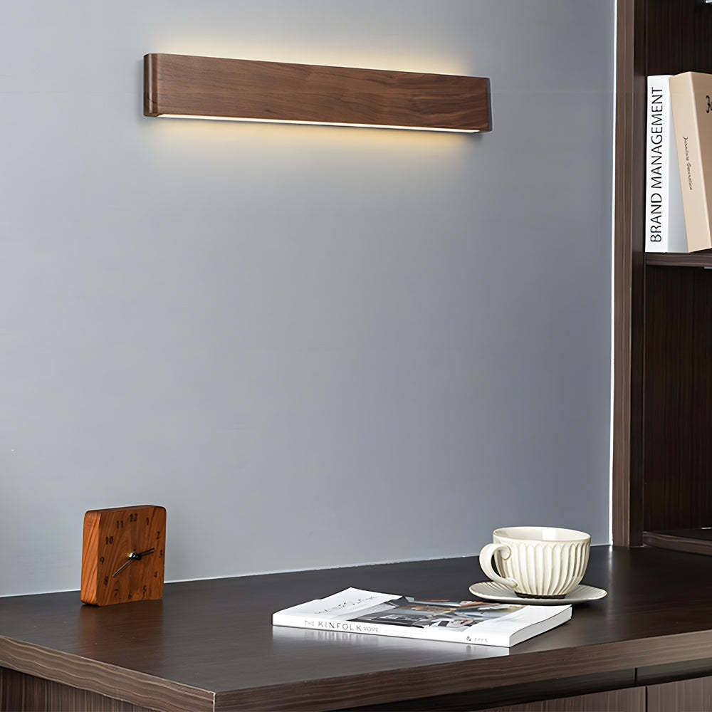 Linear Walnut Wood LED Wall Sconce-Lighom