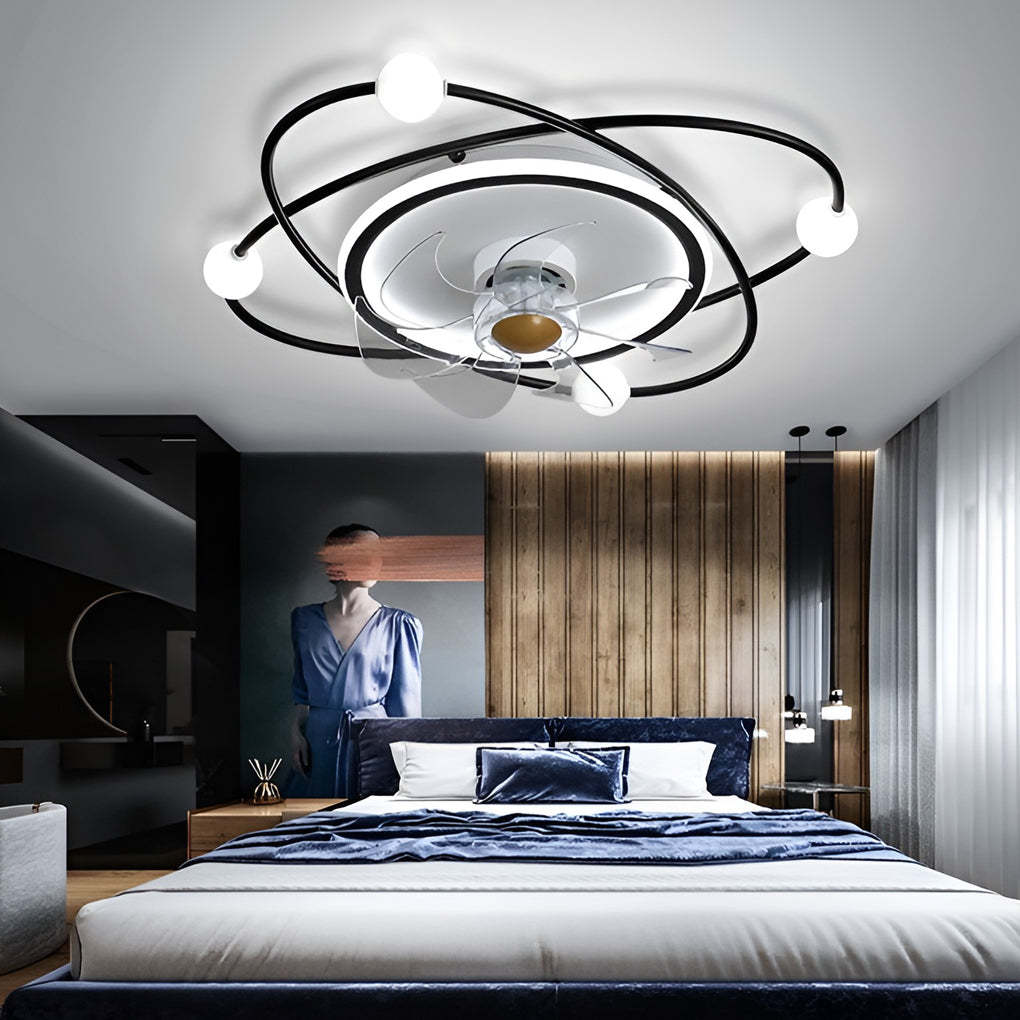 Intelligent Mute Stepless Dimming LED Nordic Fan