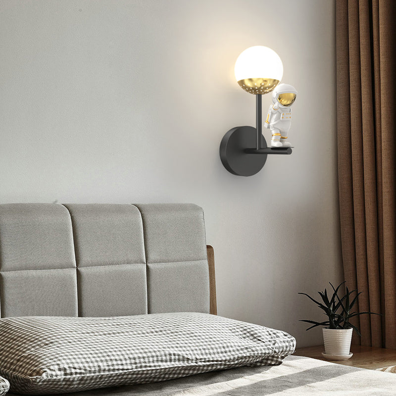 Black synthetic astronaut moon wall sconces - modern — Stand