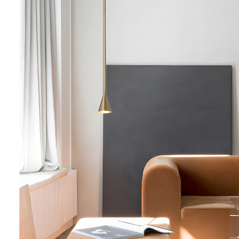 Black modern vertical metallic pendant lighting — Natural White (4000K) / Matte Black